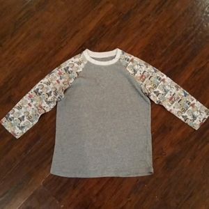 Fine Presents Peanuts Grey & Off White 3/4 Sleeve Henely Size Junior Small